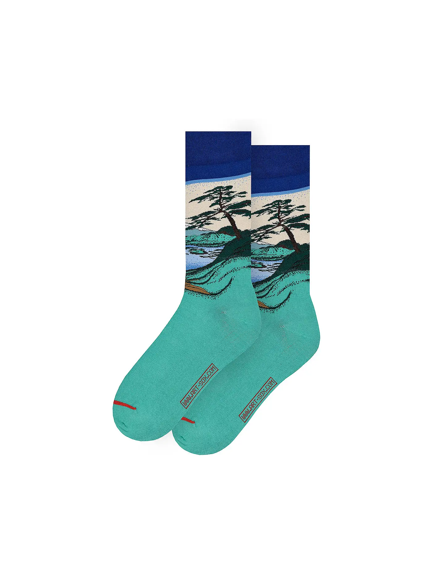 MUSEARTA | Damen Socken MOUNT FUJI - HOKUSAI green-multi (36-40) | 
